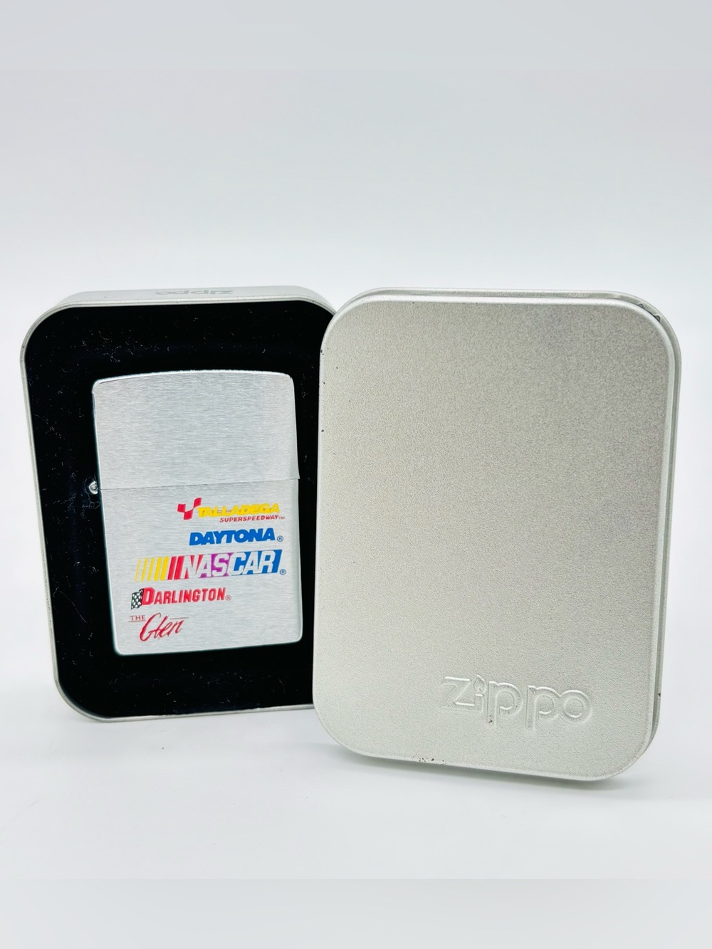 Vintage 1996 Zippo NASCAR Daytona Talladega Darlington Watkins Glen Collectible
